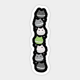 Subtle Agender Pride Flag Cute Cat Kawaii Macaron Sticker